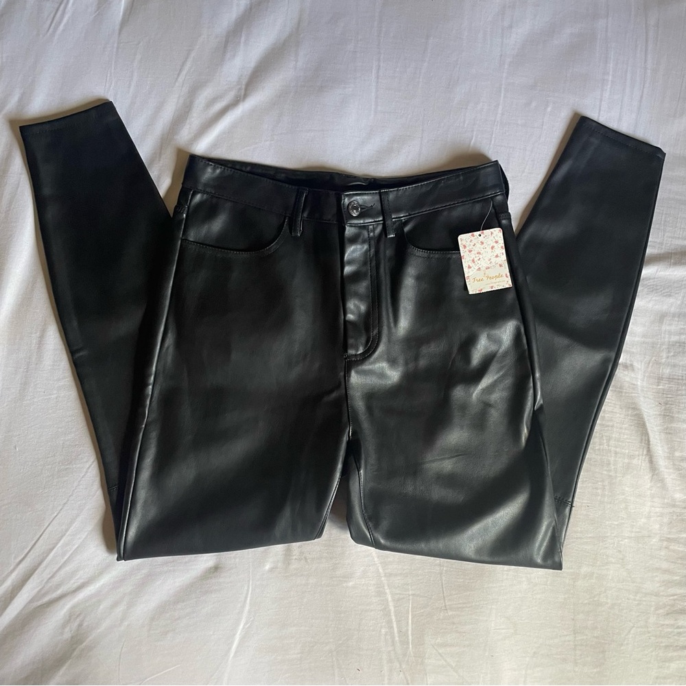 Free People Black Leather Pants